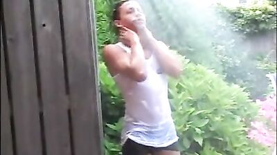 Gay Beach Day - Steamy Shower & Nice JO with Cum Boys Porn