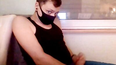 Cute mask guy jerking off boys in hot gay porn action!