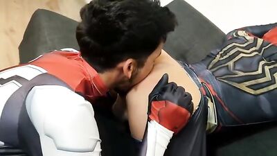 Bare Threesome With Superman - Group Action Bareback Sex