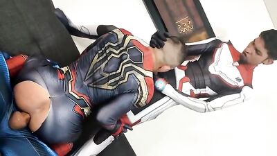 Bare Threesome With Superman - Group Action Bareback Sex