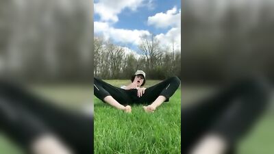 Twink Pride in Public Outdoor Field: Riskier Jerks and Cumming Sessions!