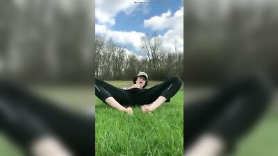 Twink Pride in Public Outdoor Field: Riskier Jerks and Cumming Sessions!