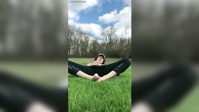 Twink Pride in Public Outdoor Field: Riskier Jerks and Cumming Sessions!