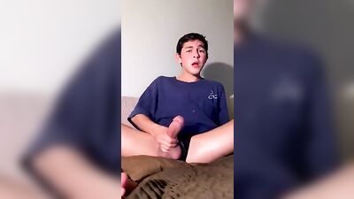 Blue Shirt Cutie Beats Off Again: Hardcore Men Seeking Men Action!