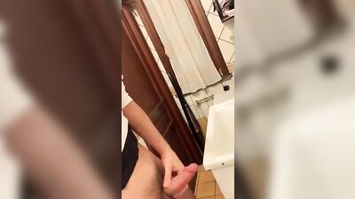 Horny Hottie Jerks in Stall Boys Porn: Steamy Solo Voyeur Action!