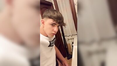 Horny Hottie Jerks in Stall Boys Porn: Steamy Solo Voyeur Action!