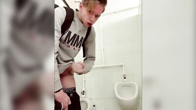 Gay Porn Twink Gets Quickie in School Toilet!