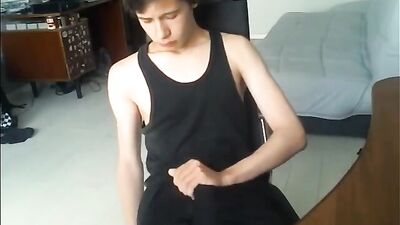 Boy in black jerks off big cock boys porn