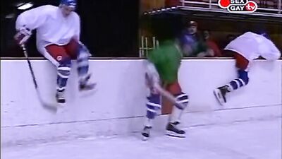 Hockey Hunks Off-Ice Orgy - Bareback Cum Shots Group Sex!