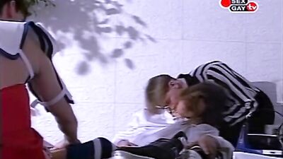 Hockey Hunks Off-Ice Orgy - Bareback Cum Shots Group Sex!