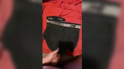 Cum on BF Boxers 2 - Amateur Fetish Solo