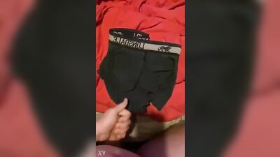 Cum on BF Boxers 2 - Amateur Fetish Solo