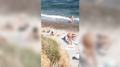 Hidd*enCam Nudist Beach Spy Cam: Latino Big Cocks Fun Amateur Ass Play!