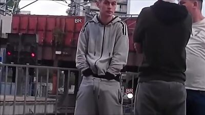 Sweatpants Crew Freeballing Hand In Pants - Fetish Voyeur Lonelygayboy Sweatpants HOT!