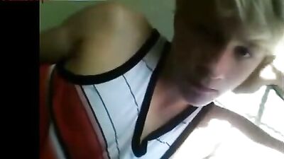 Young Blonde Stud Masturbates in the Shower!