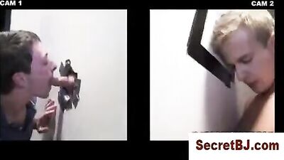 Gay Glory Hole Oral Suck Fest: Twink Blows Dumb Straight Guy!