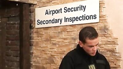 Gay Porn Videos - Customs Delights! Experience the thrill as two customs officers take a young lad back to their office and tease his mouth and ass with their tongues and fingers.