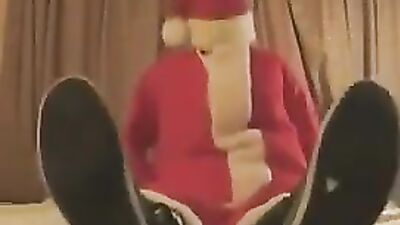 Christmas Foot Worship with Tired Santa and Cute Boys Porn!