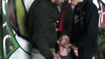 French lads fucking outside with a hookup - Bareback Group Sex Public Outside Voyeur!