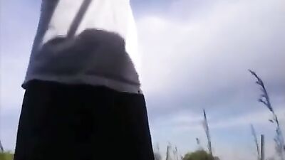 Young Skinny Cutie Jerks and Cums in the Great Outdoors!