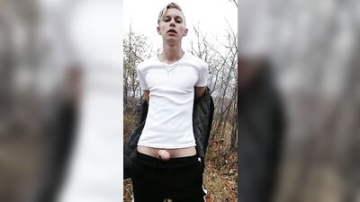 Cute Blond Nature Boy Strip & Cum BNVC