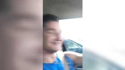 Driving Desires: Muscle Men Cumshot and Blowjobs on the Road!