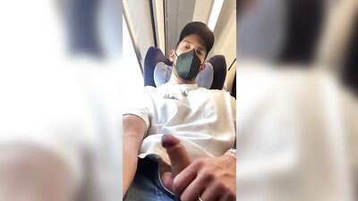Caught in the Act - Risky Cumshot on the Train