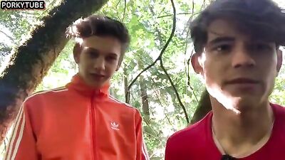 Young Footballers Exposing Their Cocks and Cumming in the Woods