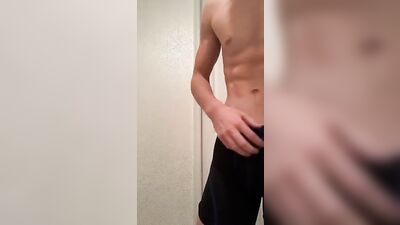 Golden Hottie Unleashes Cock in Tracksuit!