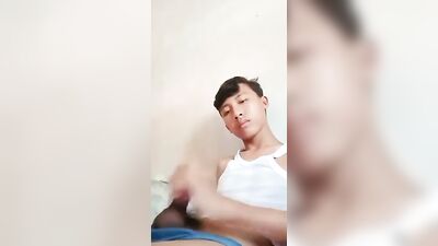 Asian Twink Jerks and Cums After College porn