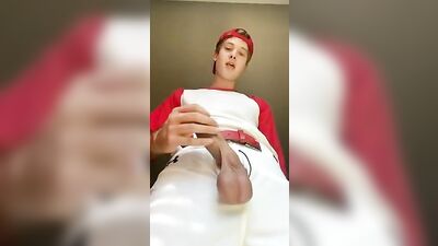 Blond Twink In Baseball Gear Shows Cock and Balls Porn!