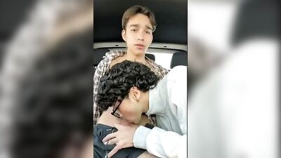 Gay Twinks Blowjob Orgy In The Car!
