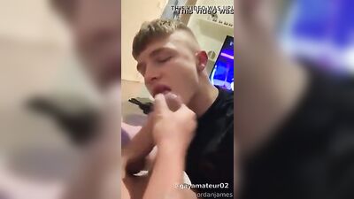 Sucking Dick Amateur Oral Cumshot Mixup - Hot Lads Revamped Gay Porn Video!