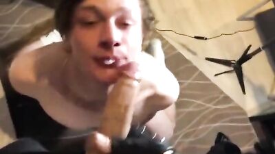 Spanked the Boy with Big Dick: Amateur Oral Fetish Fun!