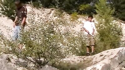 Outdoor Threesome: Teen Boys Go Wild in the Woods!