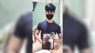 Reflecting my dick: Amateur Asian Fetish Voyeur twink Young Cute Solo Mirror