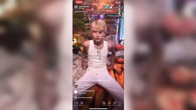 Blond hottie jerks off on webcam with massive cumshot!