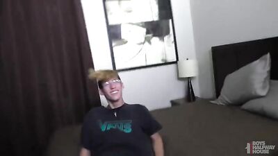 Joey Js Rent Boy Gets an Explosive Workout - Blond Twink Skinny Boys Big Cocks Bareback!