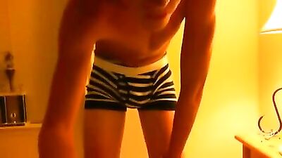 Amateur Cum Shots - First Time Fun with Fit Boy in Sexy Underwear!