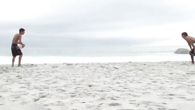 Beach Fun Oral Bareback Threesome with Cute Boys ♥ ♥!