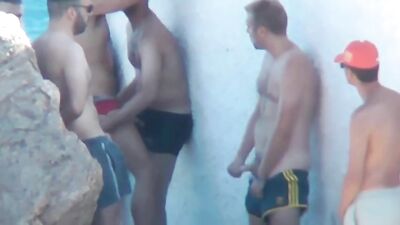 Well-Endowed Latino Hunks Release Their Cum in Group Sex Relief!