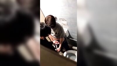 Gay Asian Twinks Caught Jerking Each Other In Public Bathroom