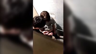 Gay Asian Twinks Caught Jerking Each Other In Public Bathroom