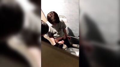 Gay Asian Twinks Caught Jerking Each Other In Public Bathroom