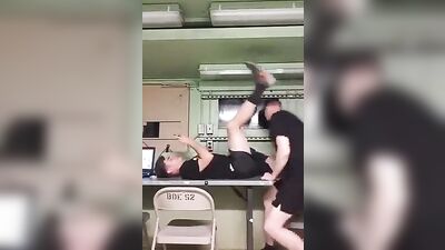 Army buddies suck off & get rough with each others dicks! Amateur porn video!