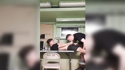 Army buddies suck off & get rough with each others dicks! Amateur porn video!