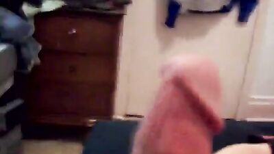 Ginger with big cock jerks again in hot solo web-cam show!