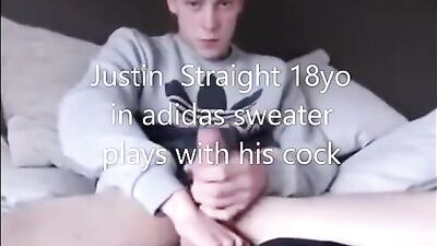Justin Straight in adidas Sweater: Boy Next Door Cock Play
