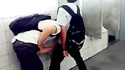 Blown Away in the Public Bathroom - Gay Twinks Caught in the Act!