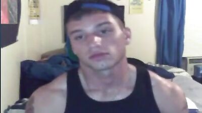 Alpha Frat Muscle Boy Cum Shots on Webcam!